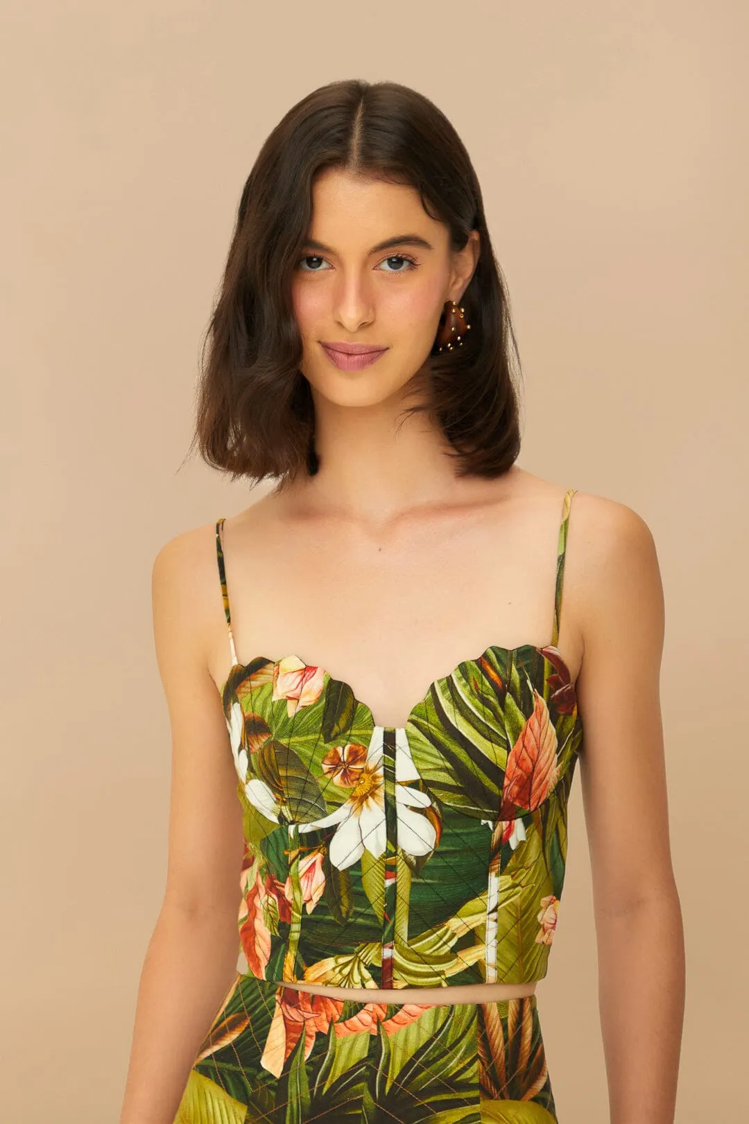 Multicolor Botanical Forest LENZING™ ECOVERO™ Euroflax™ CropTop sold by FARM Rio product image thumbnail 2
