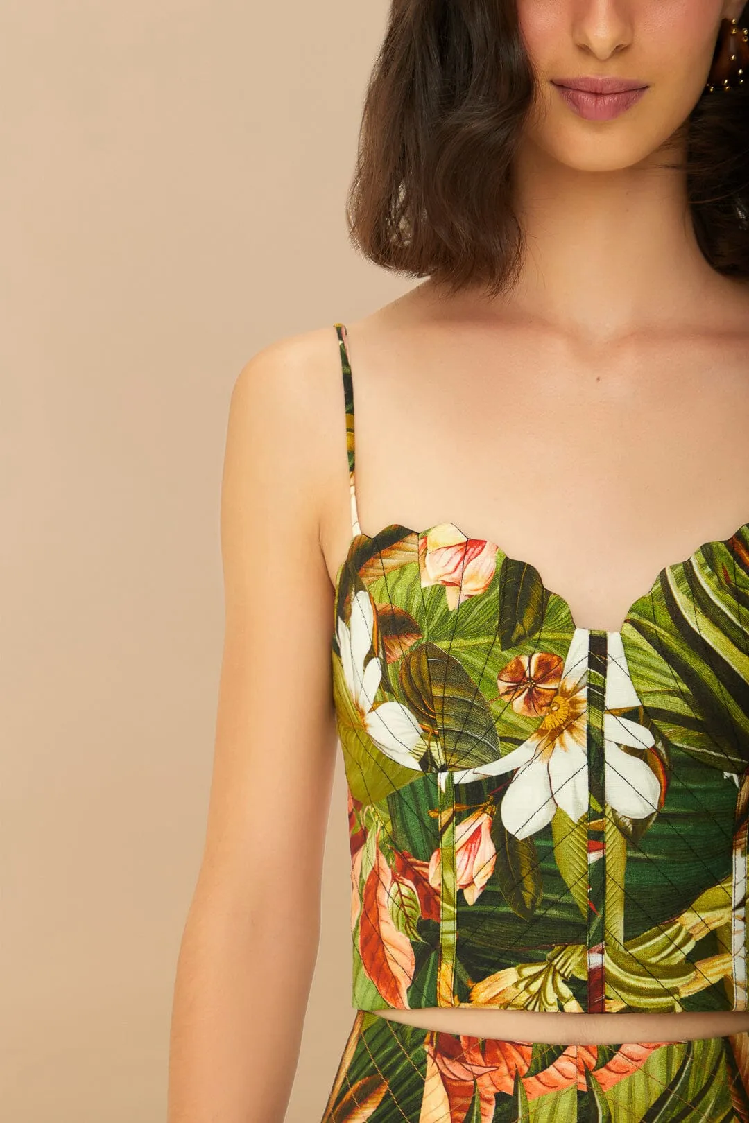 Multicolor Botanical Forest LENZING™ ECOVERO™ Euroflax™ CropTop sold by FARM Rio product image thumbnail 3