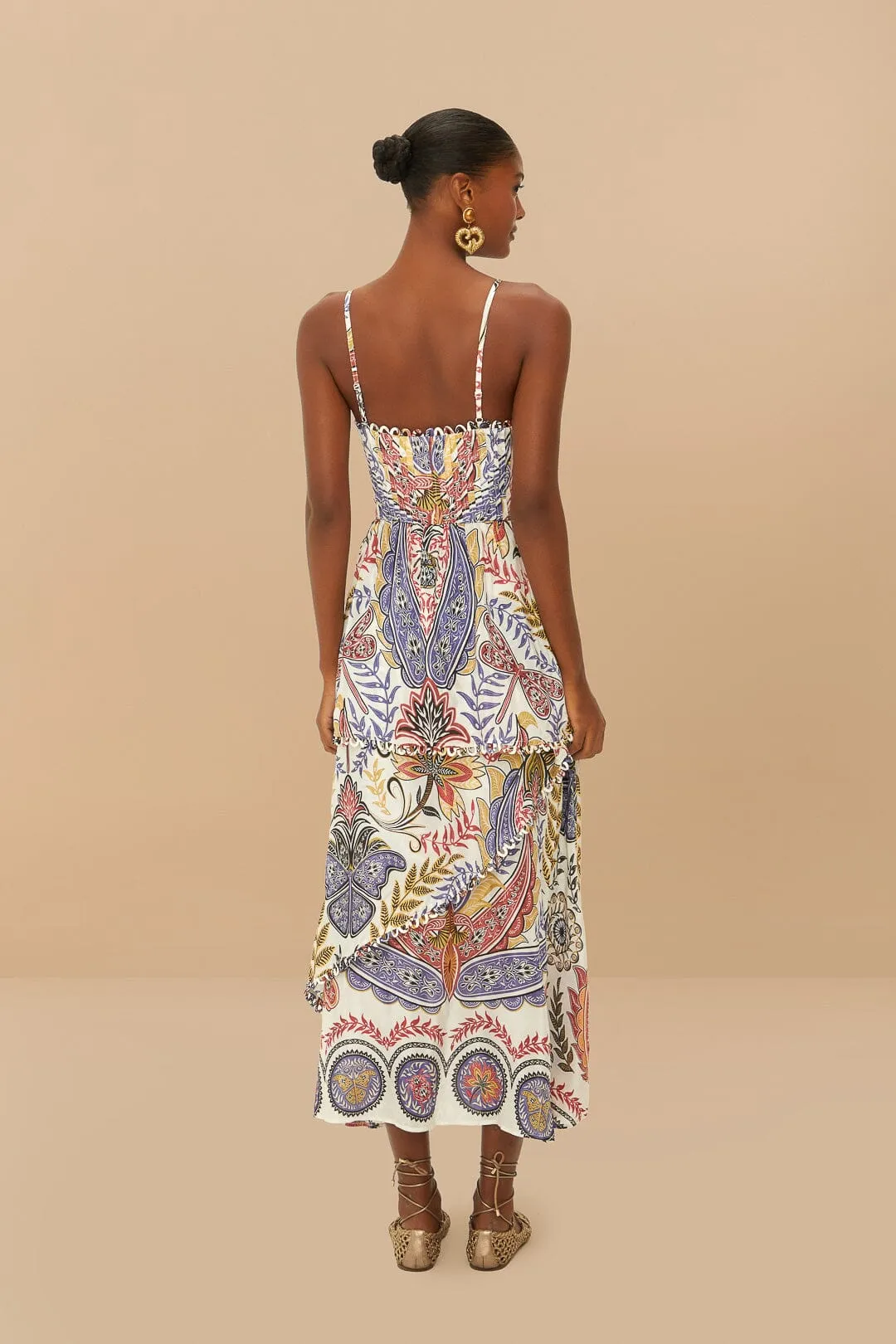 Off-White Boho Glam Loopy Trim Maxi Dress sold by FARM Rio product image thumbnail 4