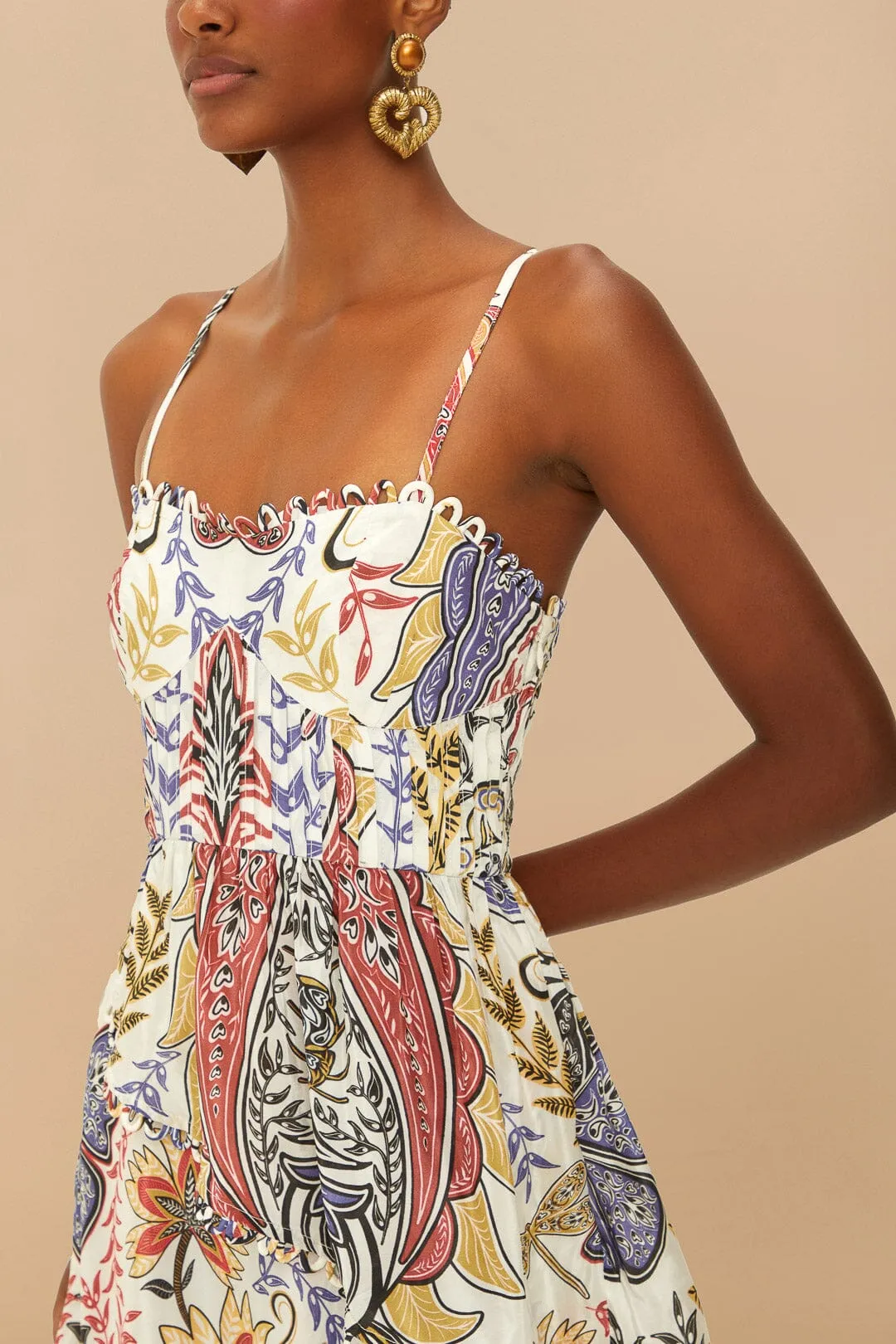 Off-White Boho Glam Loopy Trim Maxi Dress sold by FARM Rio product image thumbnail 3