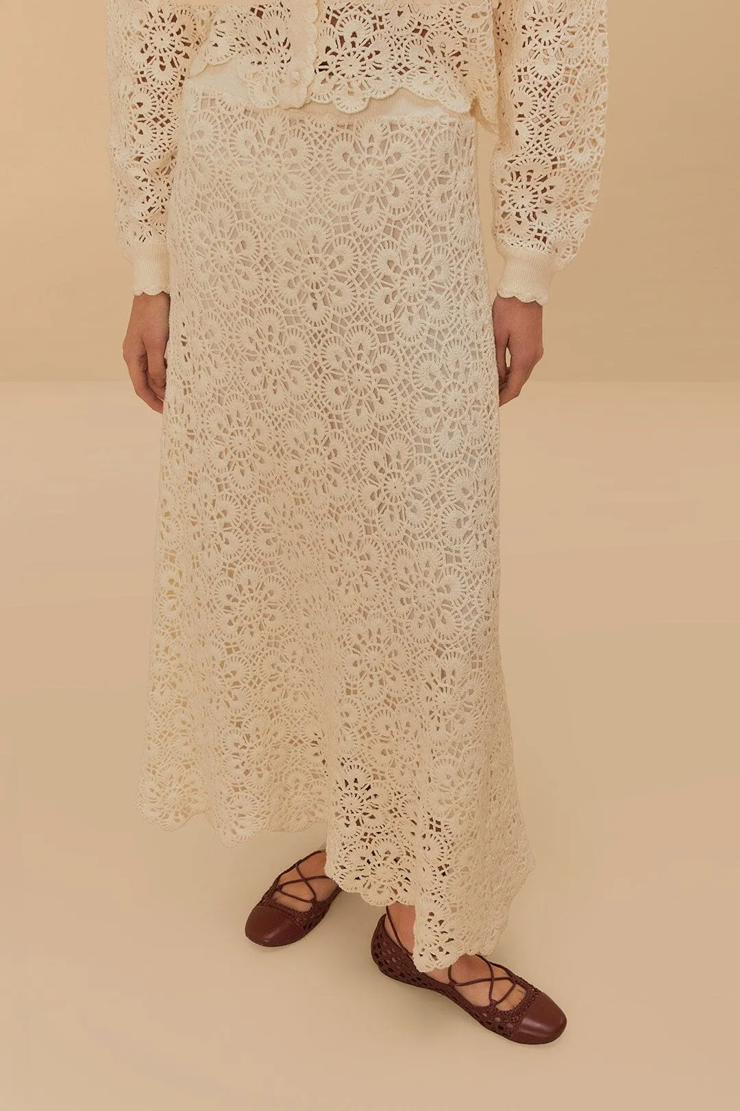 Off-White Flower Crochet Skirt sold by FARM Rio product image thumbnail 2