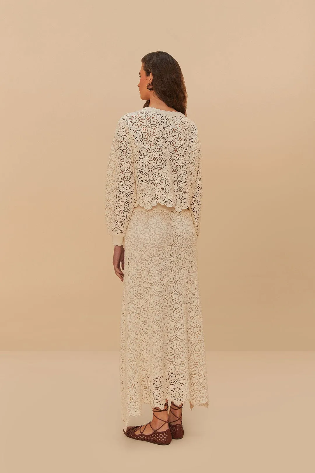 Off-White Flower Crochet Skirt sold by FARM Rio product image thumbnail 4