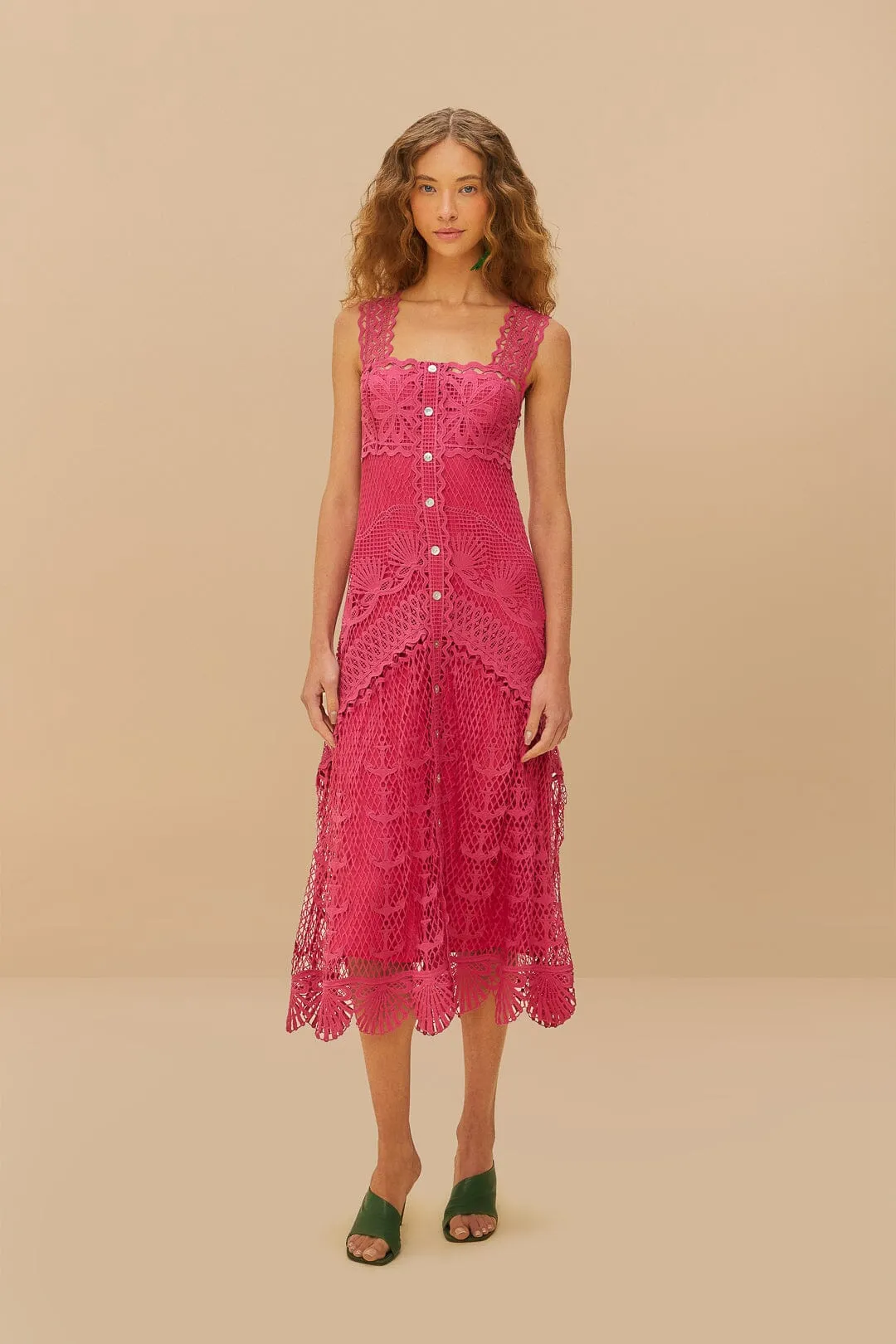Pink Nautical Guipure Maxi Dress sold by FARM Rio