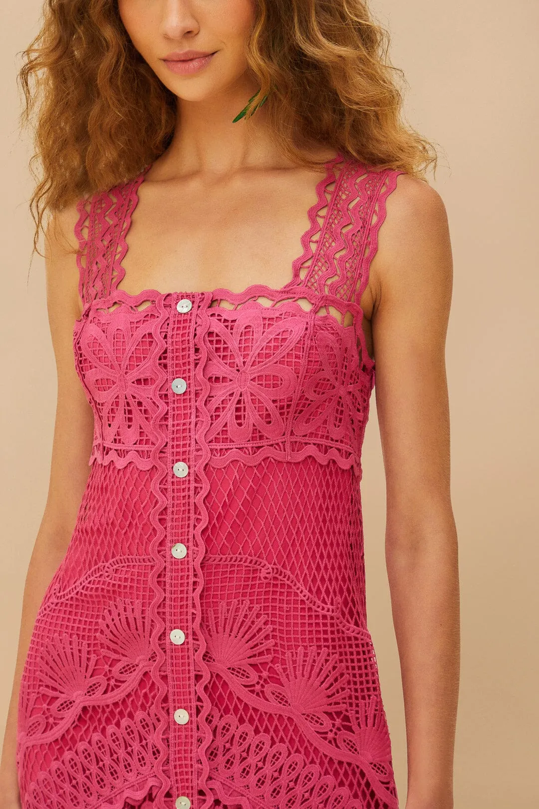 Pink Nautical Guipure Maxi Dress sold by FARM Rio product image thumbnail 2