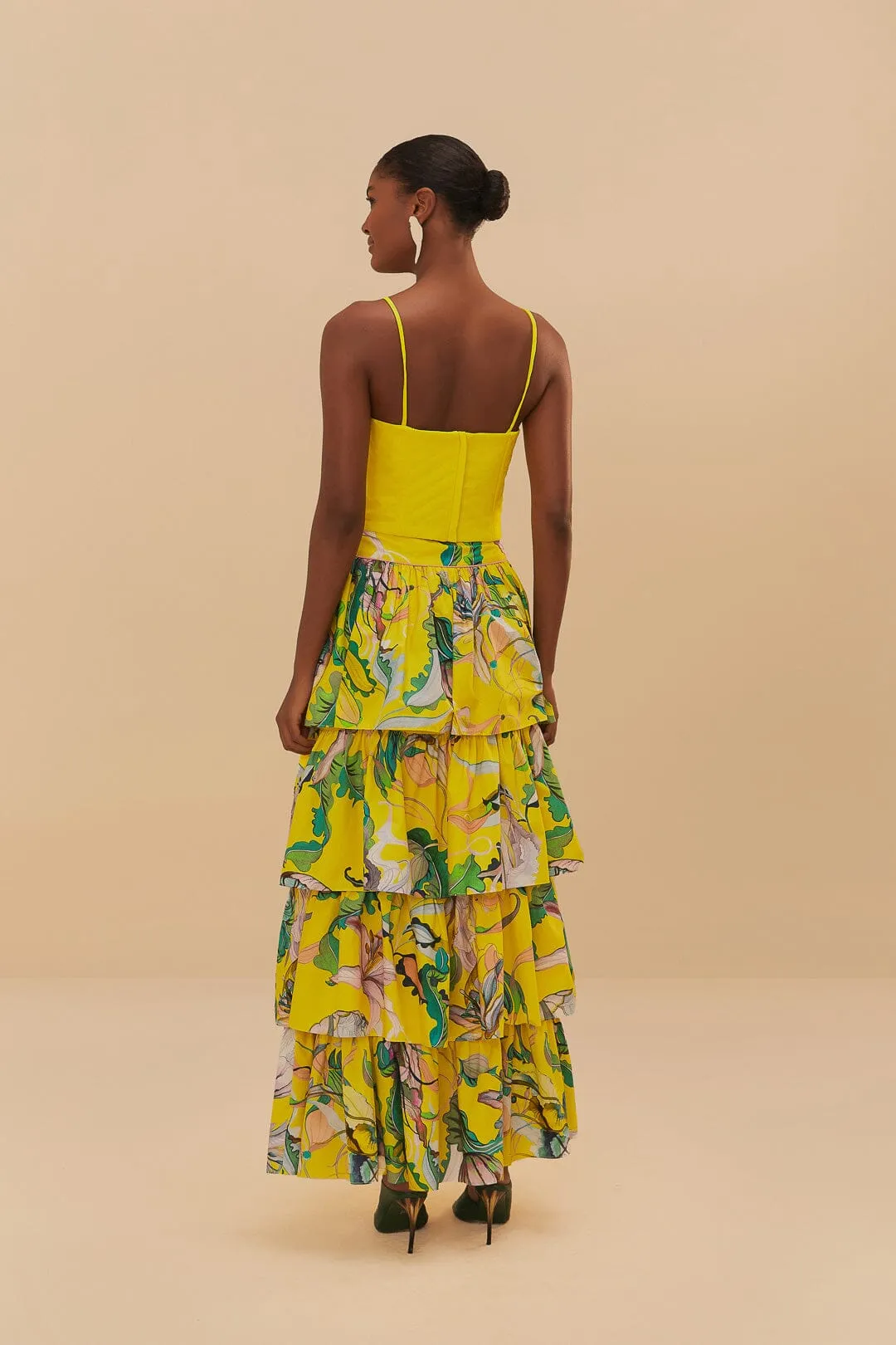 Yellow Jellyfish Bouquet Maxi Skirt sold by FARM Rio product image thumbnail 5