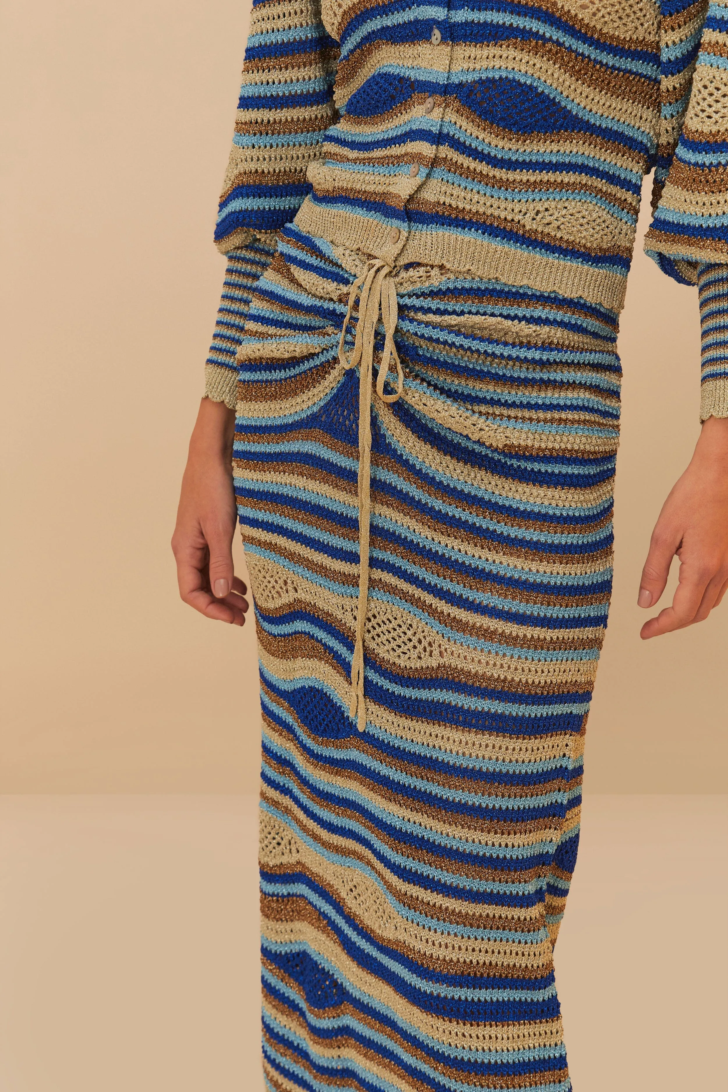 Blue Mixed Waves Knit Skirt sold by FARM Rio product image thumbnail 4