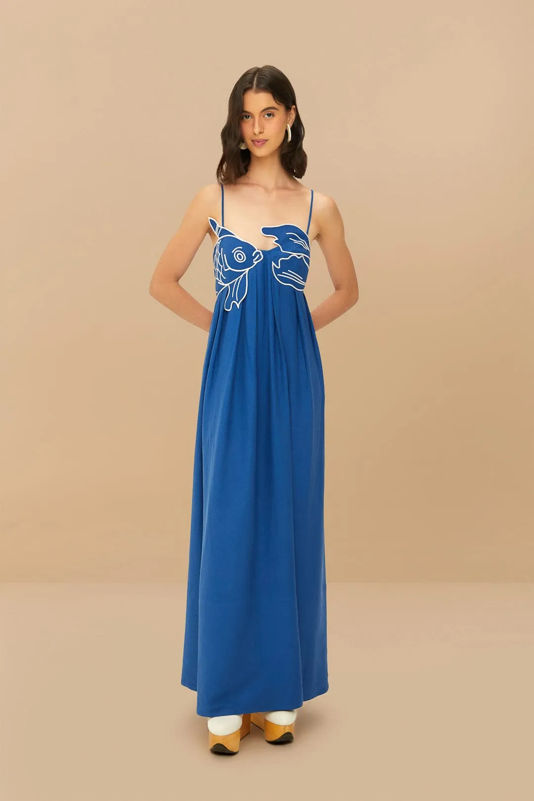 Blue Fish Top LENZING™ ECOVERO™ Euroflax™ Maxi Dress sold by FARM Rio