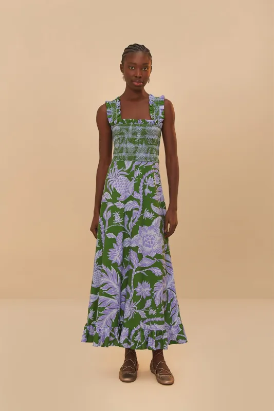 Green Tropical Swing Sleeveless Midi Dress sold by FARM Rio