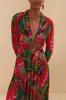 Red Dream Garden Long Sleeve Maxi Dress sold by FARM Rio