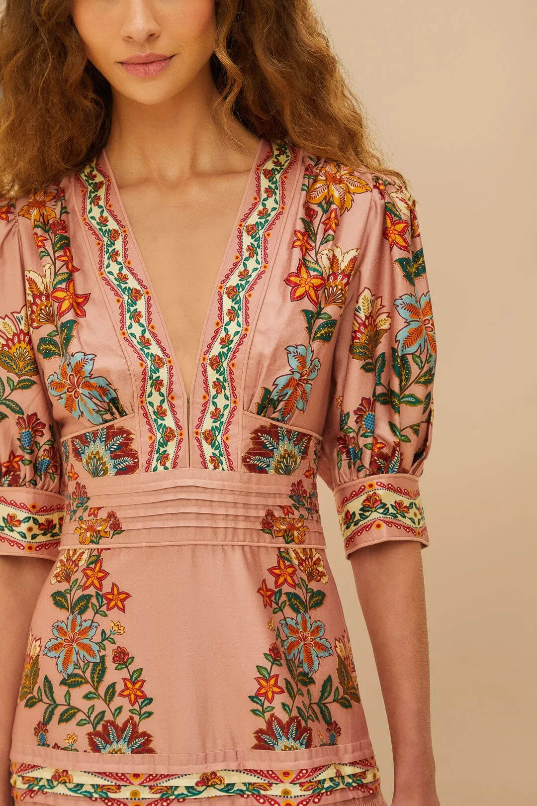 Pink Garden Delight Short Sleeve Maxi Dress sold by FARM Rio product image thumbnail 2