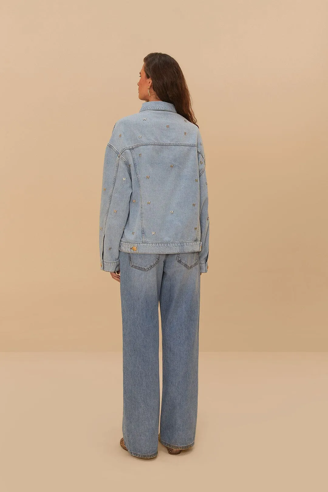 Denim Embroidered Bows Pants sold by FARM Rio product image thumbnail 5