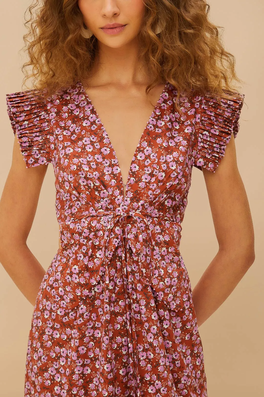 Brown Tiny Yard Butterfly Midi Dress sold by FARM Rio product image thumbnail 2