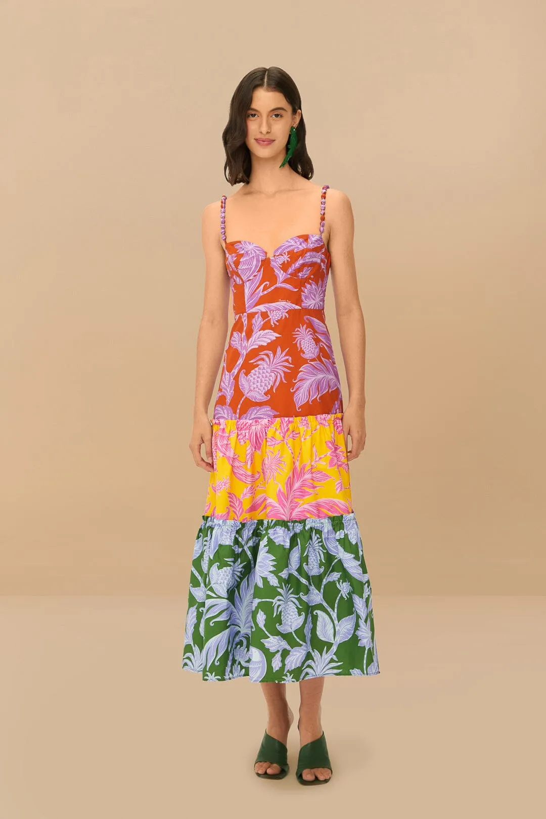 Mixed Tropical Swing Sleeveless Midi Dress sold by FARM Rio