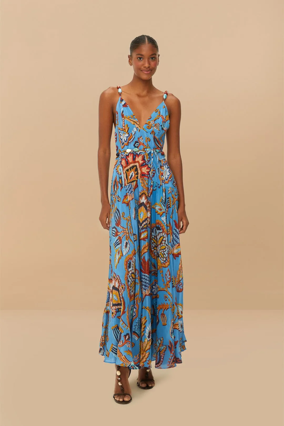 Blue Sunset Tapestry Sleeveless Midi Dress sold by FARM Rio