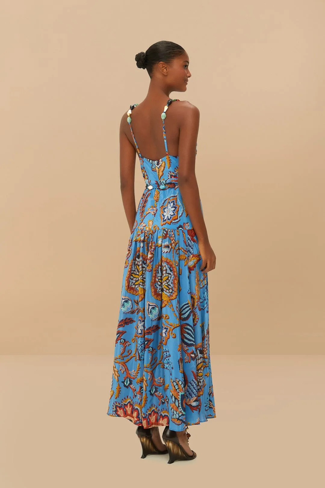 Blue Sunset Tapestry Sleeveless Midi Dress sold by FARM Rio product image thumbnail 4