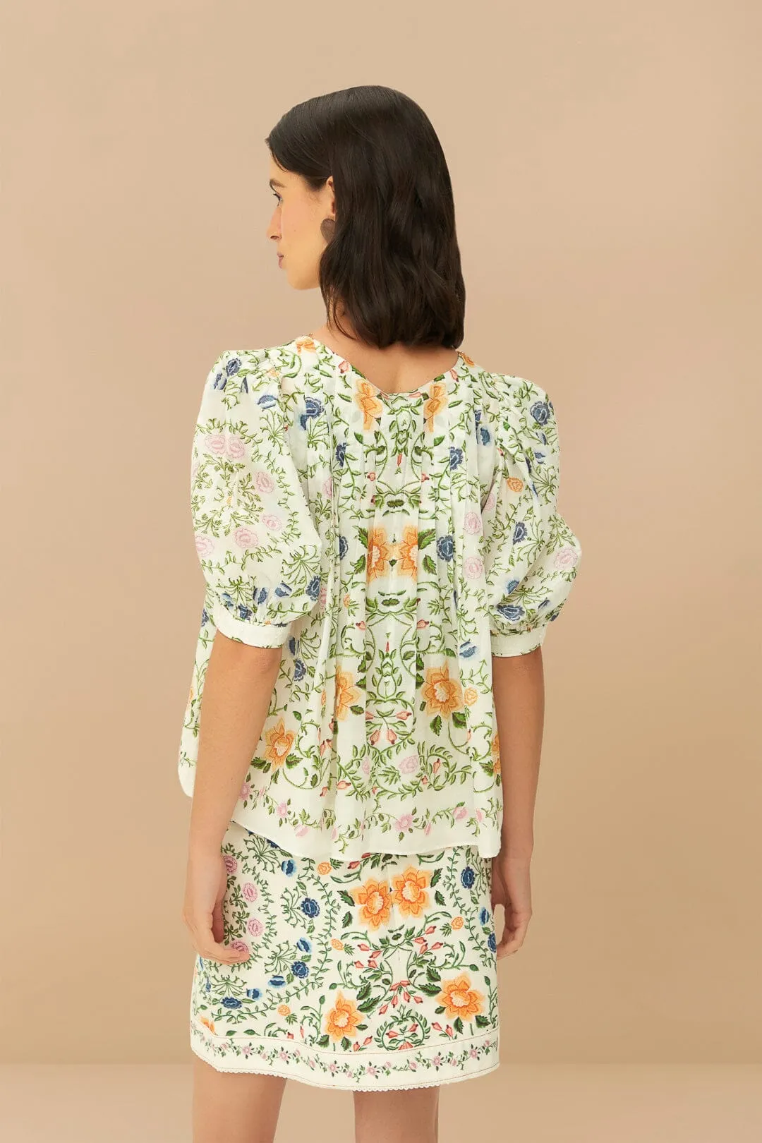 Off-White Folk Floral Mini Skirt sold by FARM Rio product image thumbnail 5