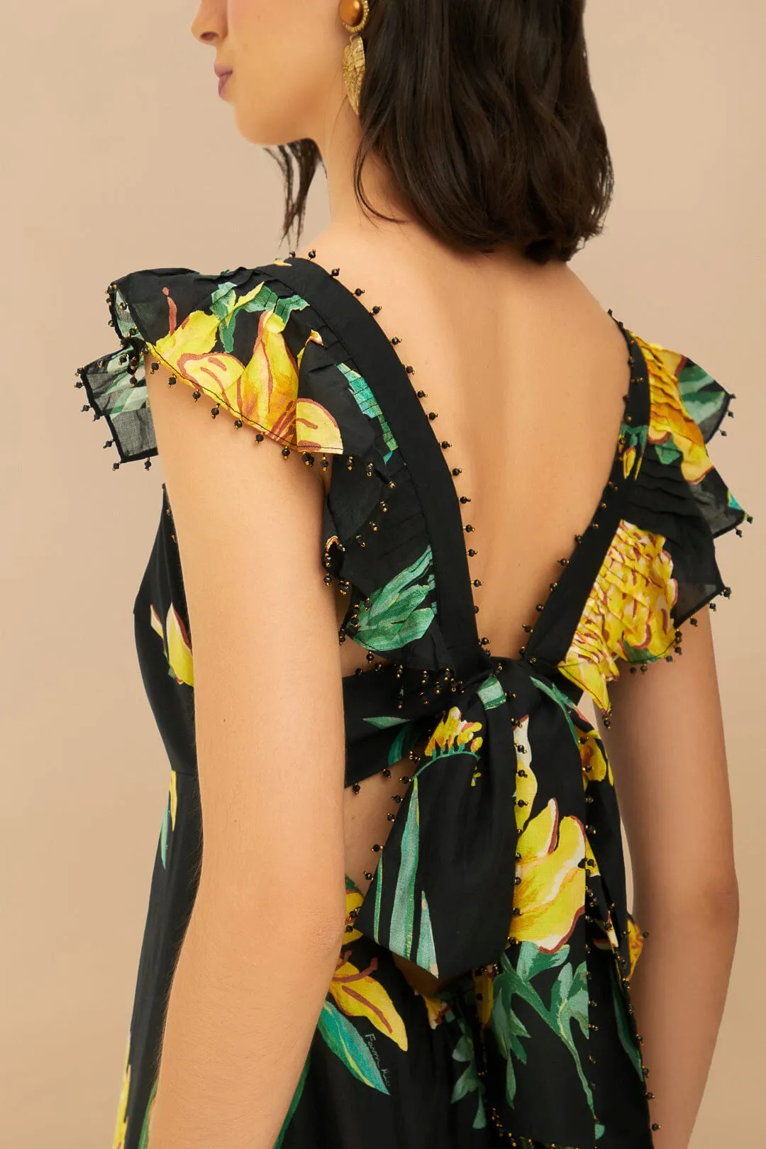Black Alice Flowers Maxi Dress sold by FARM Rio product image thumbnail 5