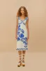 Off-White Floral Cascade Wavy Euroflax™ Premium Linen Midi Dress sold by FARM Rio