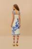 Off-White Floral Cascade Wavy Euroflax™ Premium Linen Midi Dress sold by FARM Rio