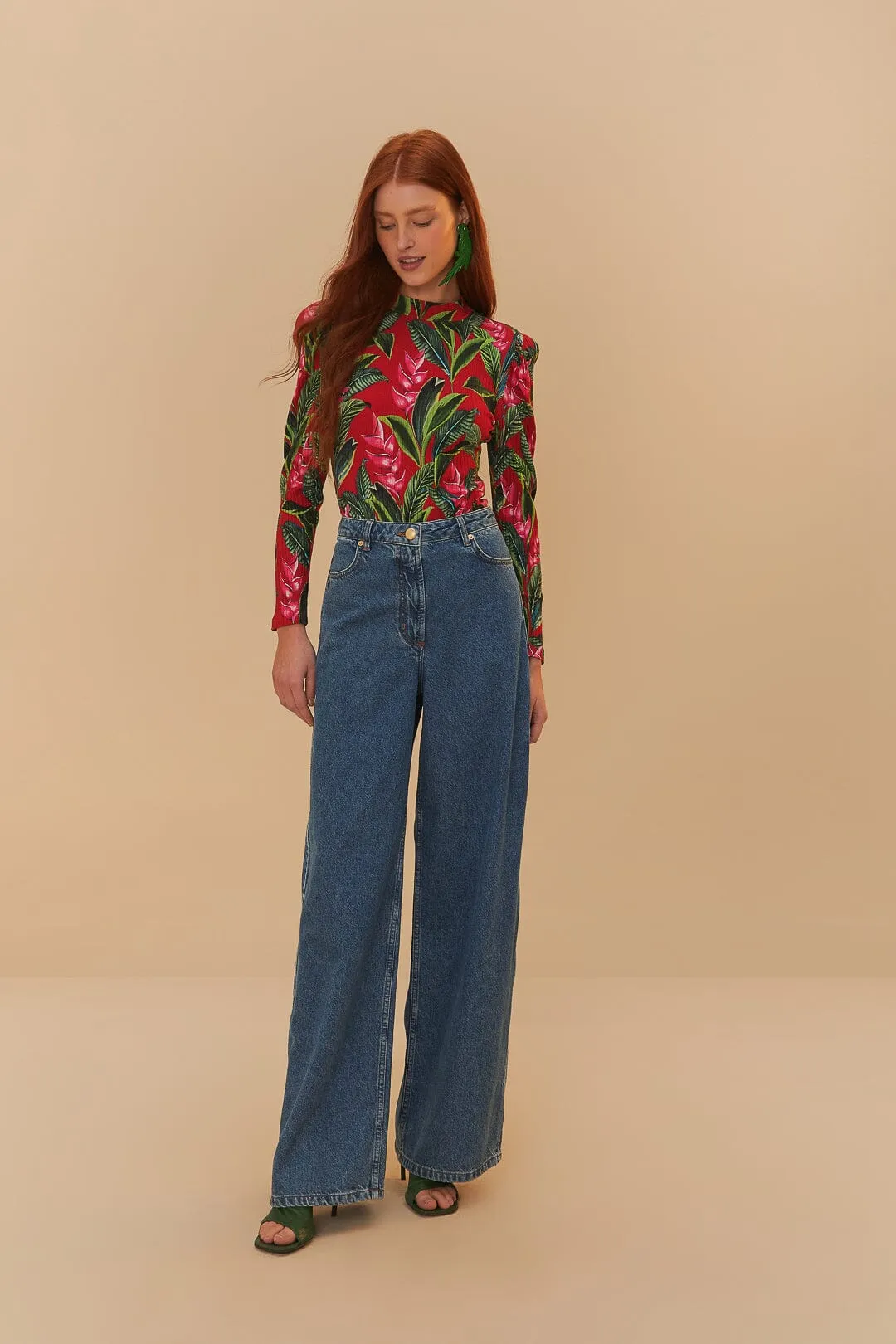 Red Dream Garden Long Sleeve Bodysuit sold by FARM Rio product image thumbnail 2