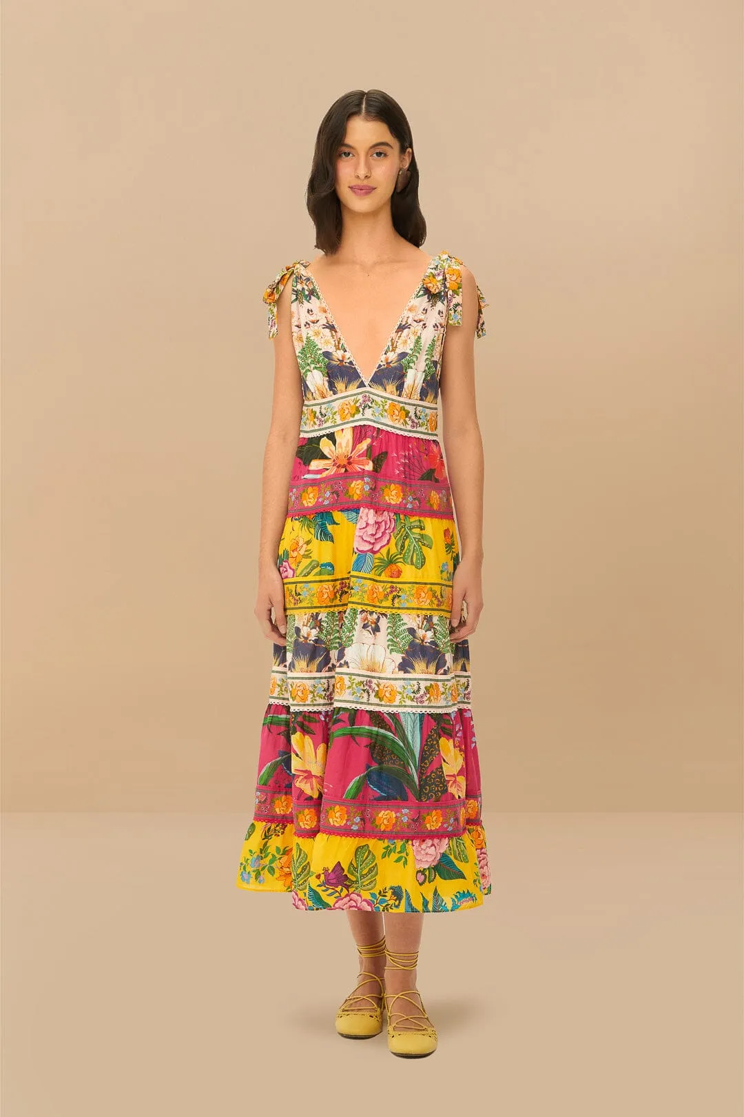 Mixed Flowers Midi Dress sold by FARM Rio