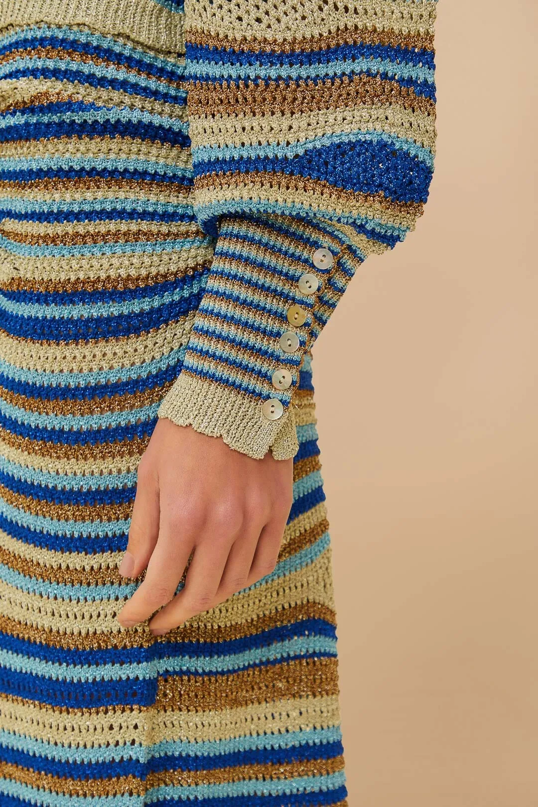 Blue Mixed Waves Knit Blouse sold by FARM Rio product image thumbnail 5