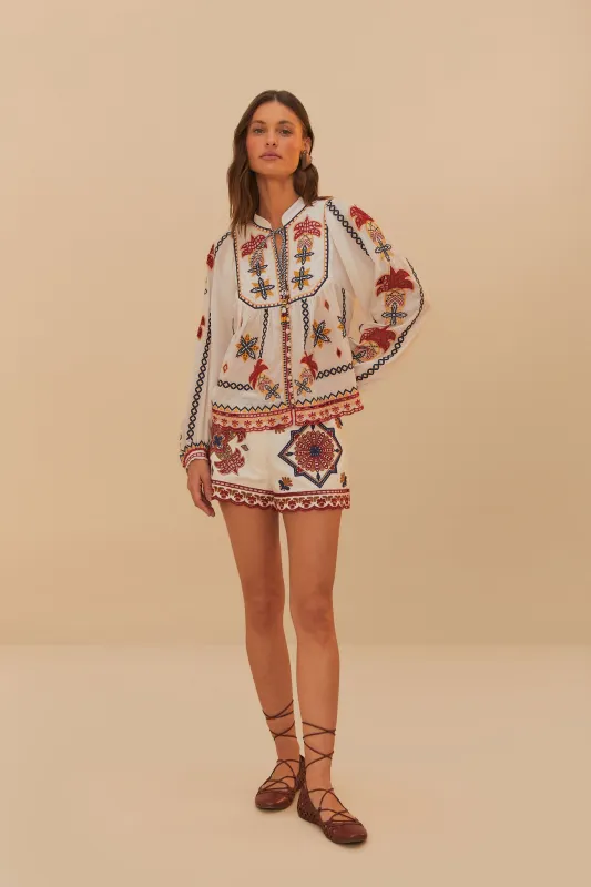 Off-White Marys Tiles Shorts sold by FARM Rio