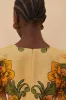 Cream Delicate Flower Arabesques Euroflax™ Premium Linen Midi Dress sold by FARM Rio