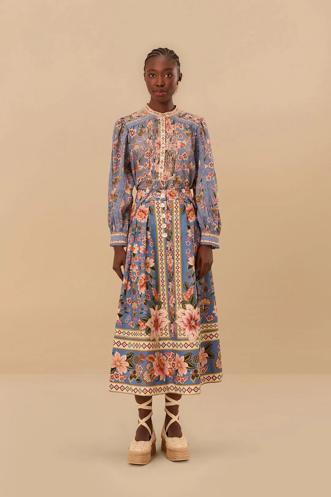 Blue Superbloom Tapestry Blouse sold by FARM Rio