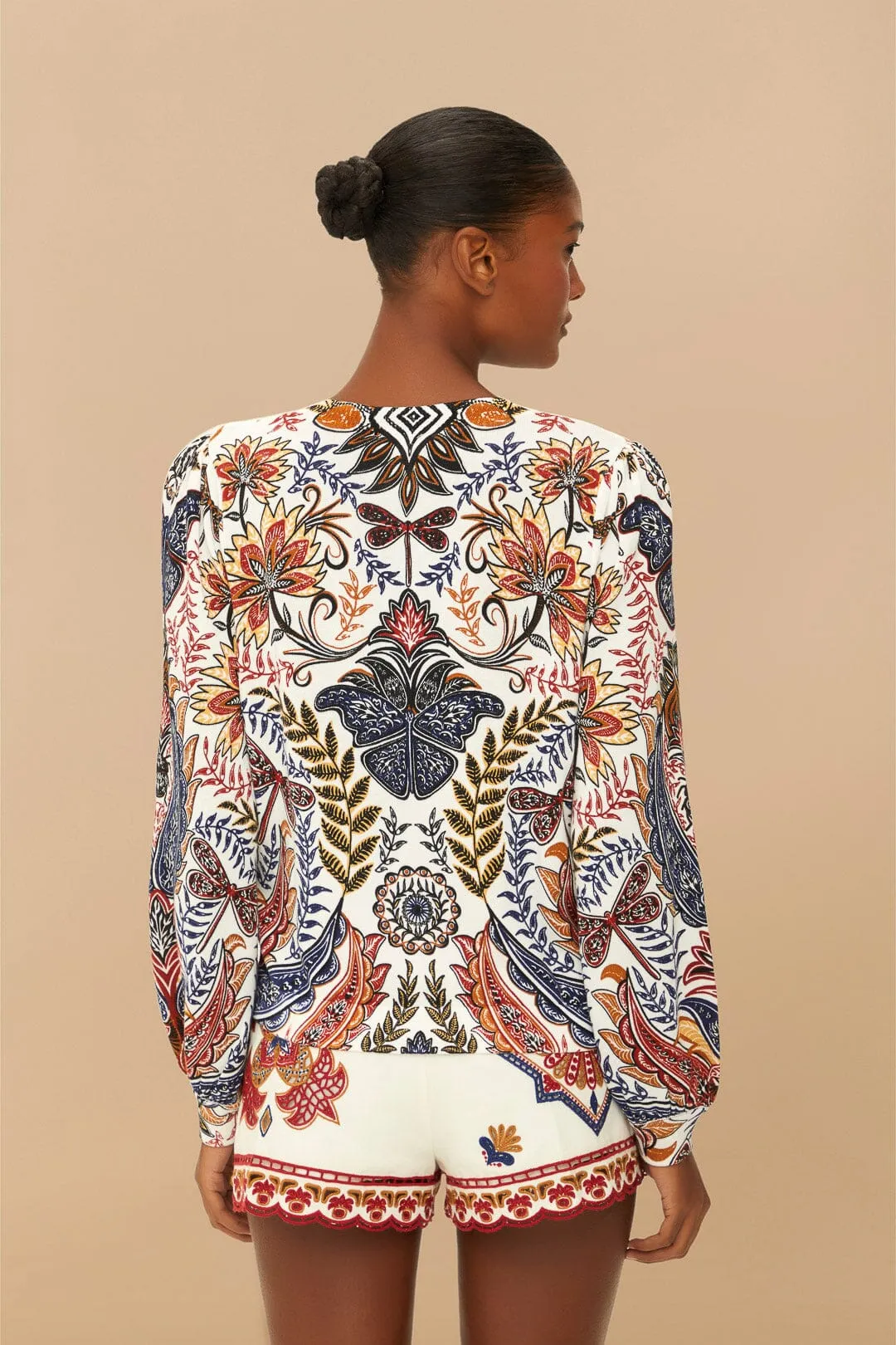 Off-White Boho Glam Knit Cardigan sold by FARM Rio product image thumbnail 3