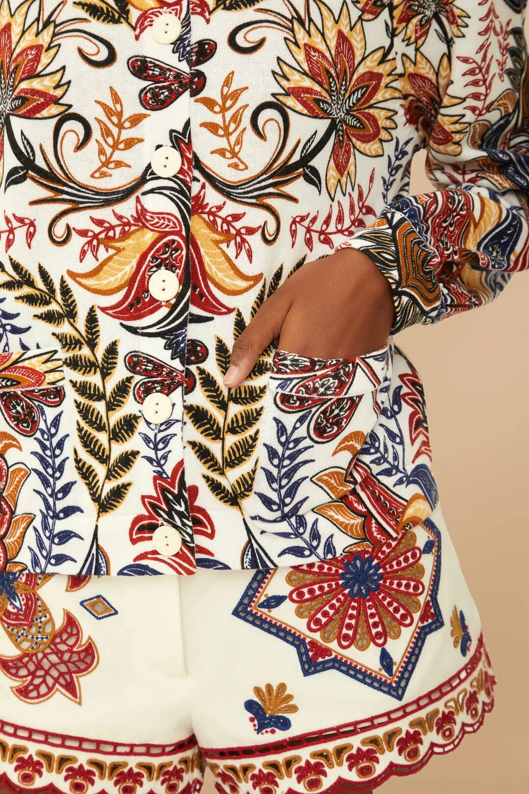 Off-White Boho Glam Knit Cardigan sold by FARM Rio product image thumbnail 4