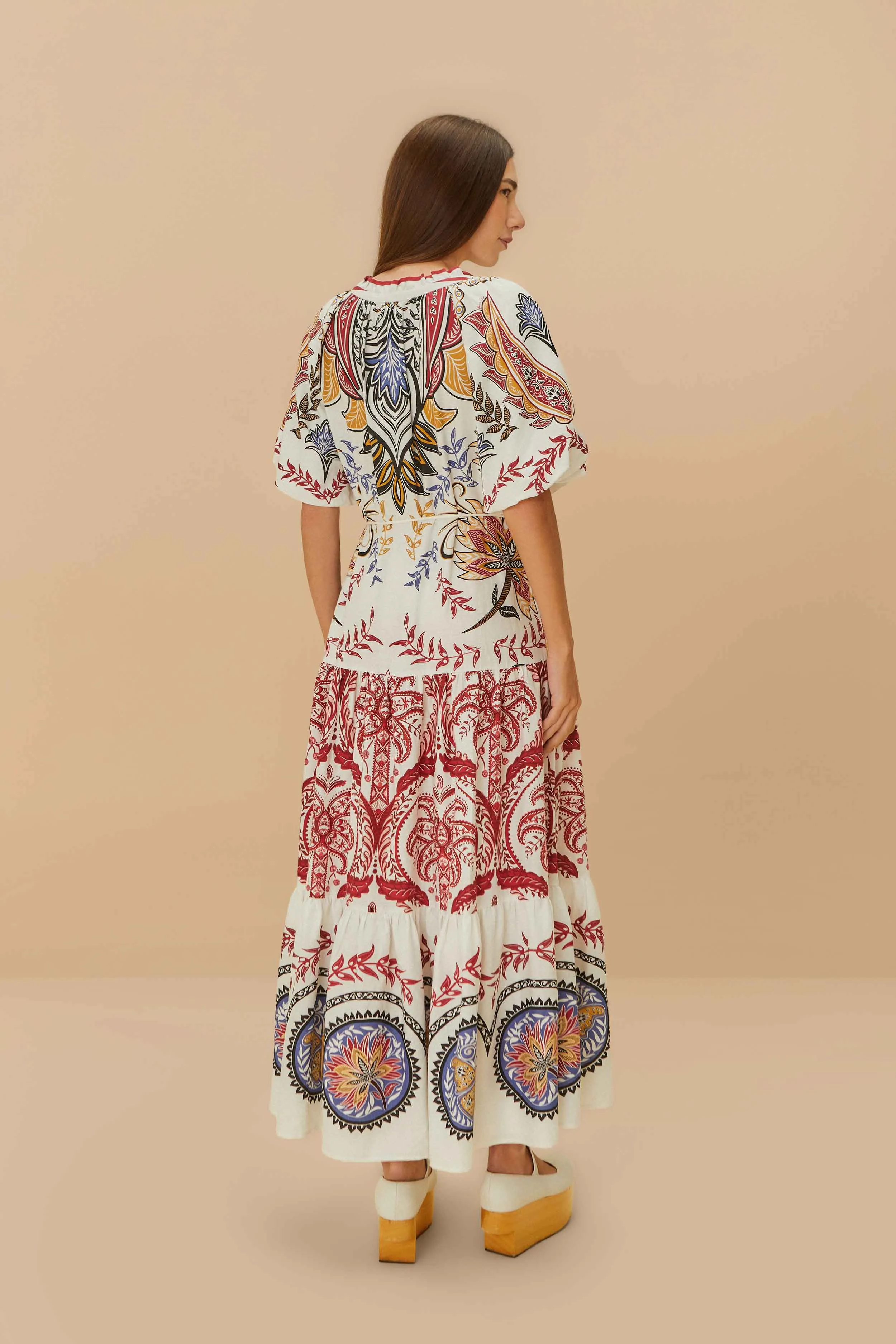 Tropical Camafeu Boho Glam LENZING™ ECOVERO™ Euroflax™ Maxi Dress sold by FARM Rio product image thumbnail 4