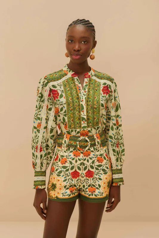 Sand Garden Tapestry Shorts made by FARM Rio