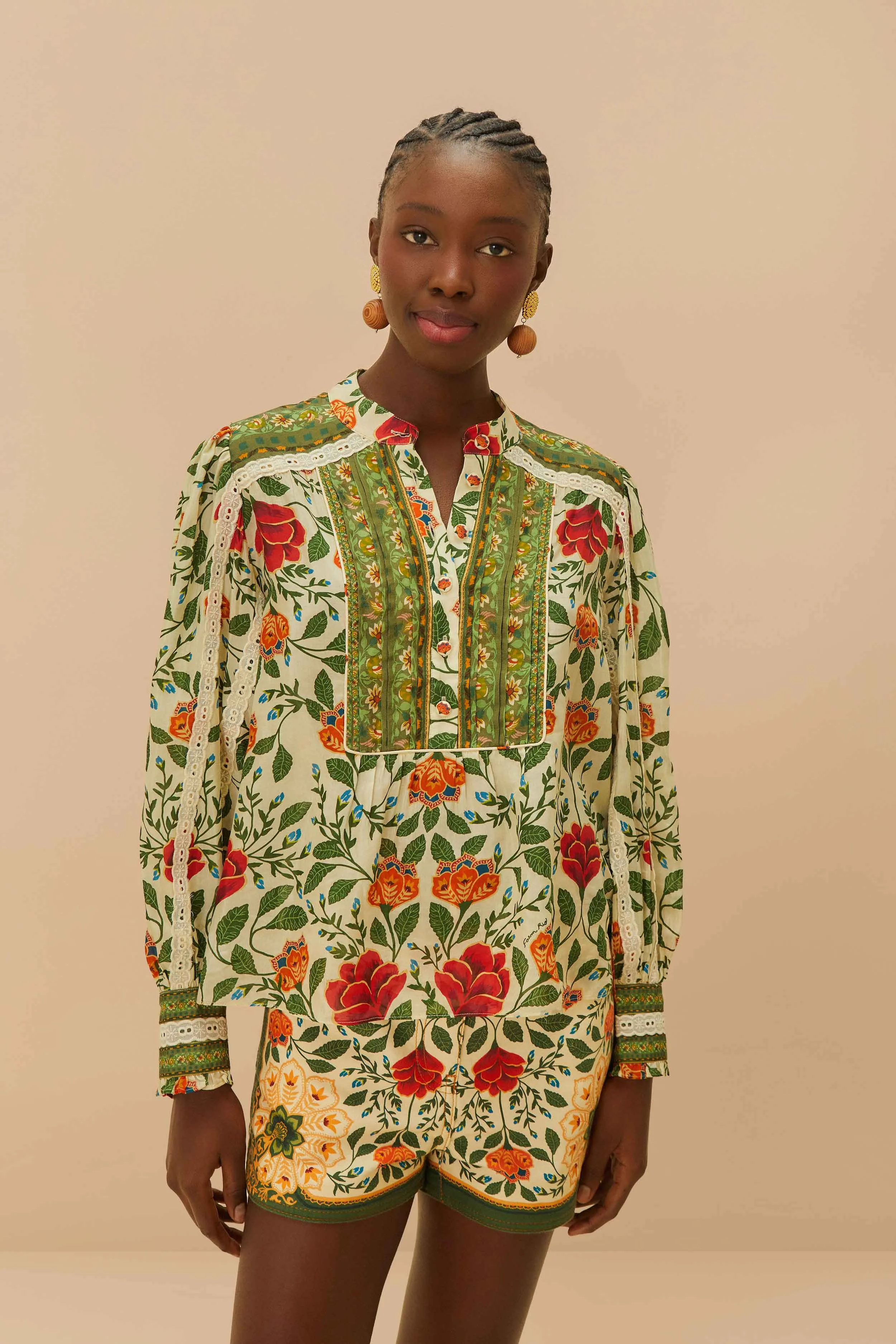 Sand Garden Tapestry Blouse sold by FARM Rio