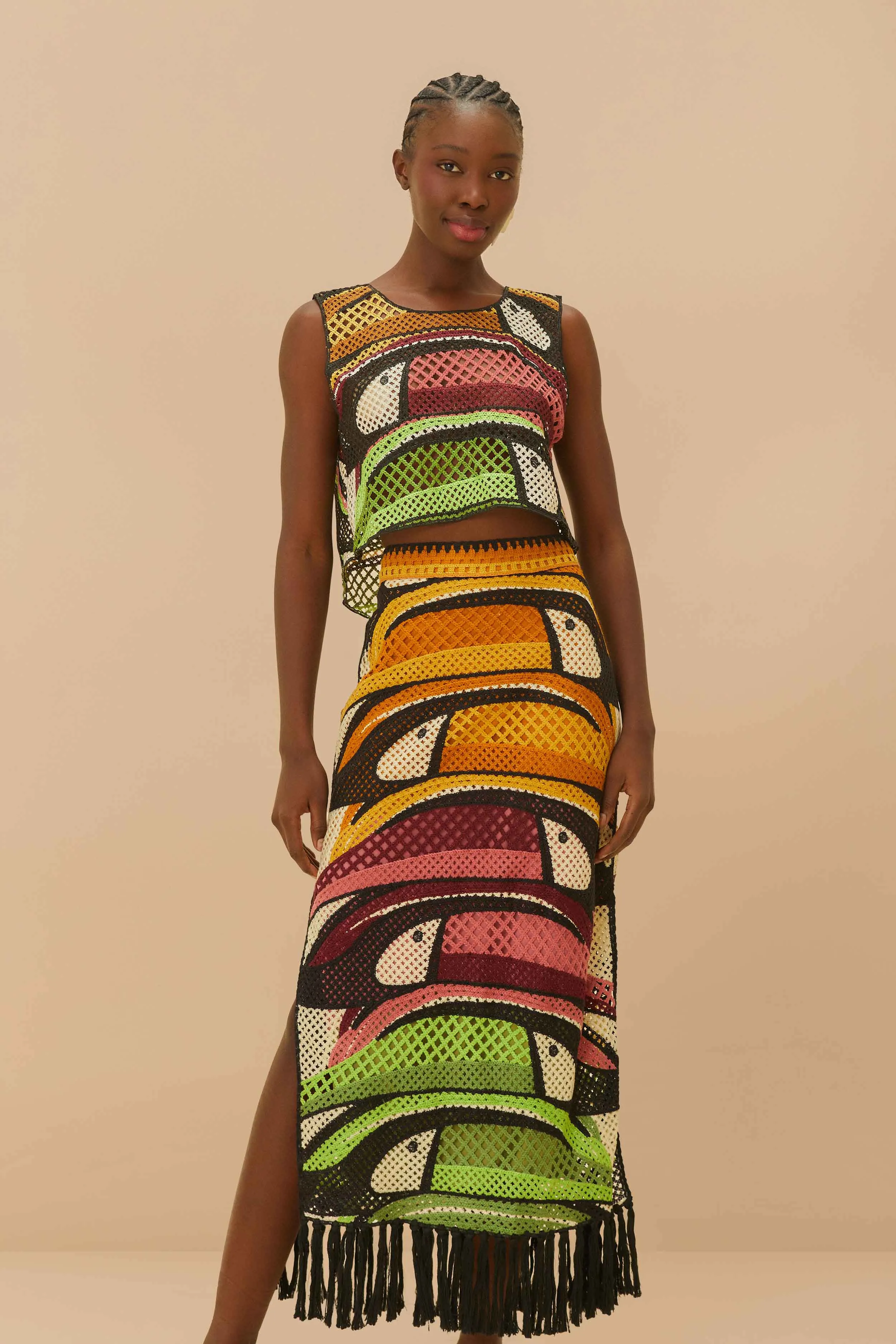 Multicolor Toucan Tree Crochet Skirt sold by FARM Rio product image thumbnail 3