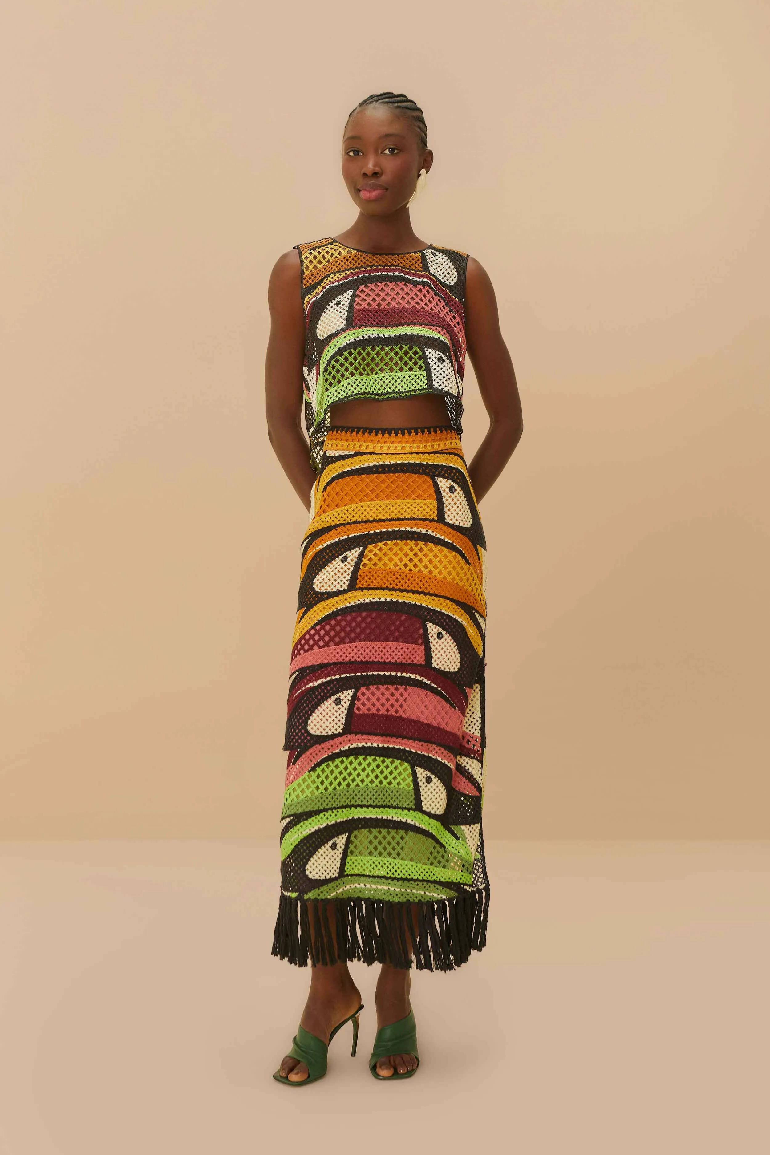 Multicolor Toucan Tree Crochet Skirt sold by FARM Rio