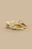 Banana Yellow Daisy Heeled Mule sold by FARM Rio