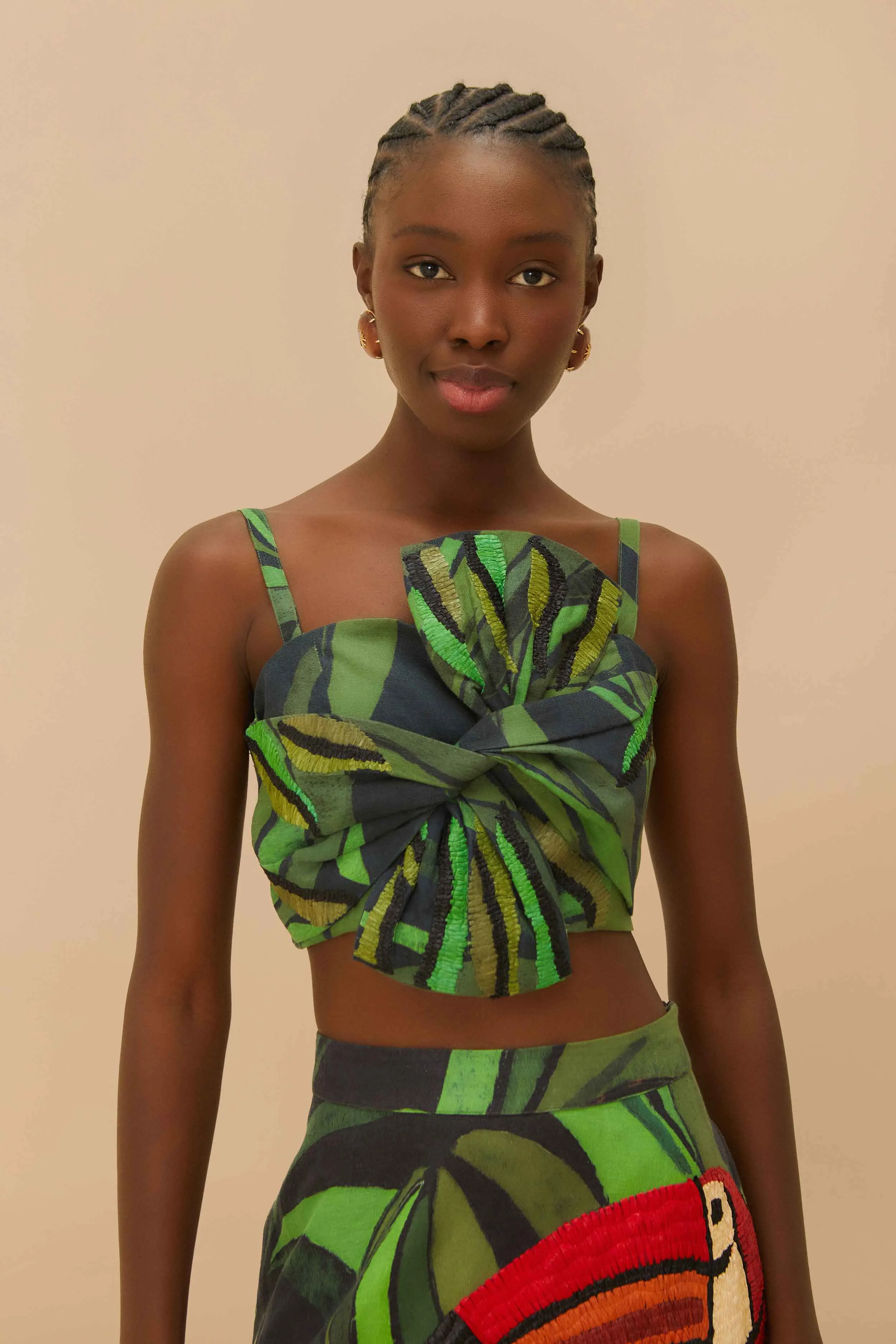 Black Coconut Tree Flow Crop Top sold by FARM Rio