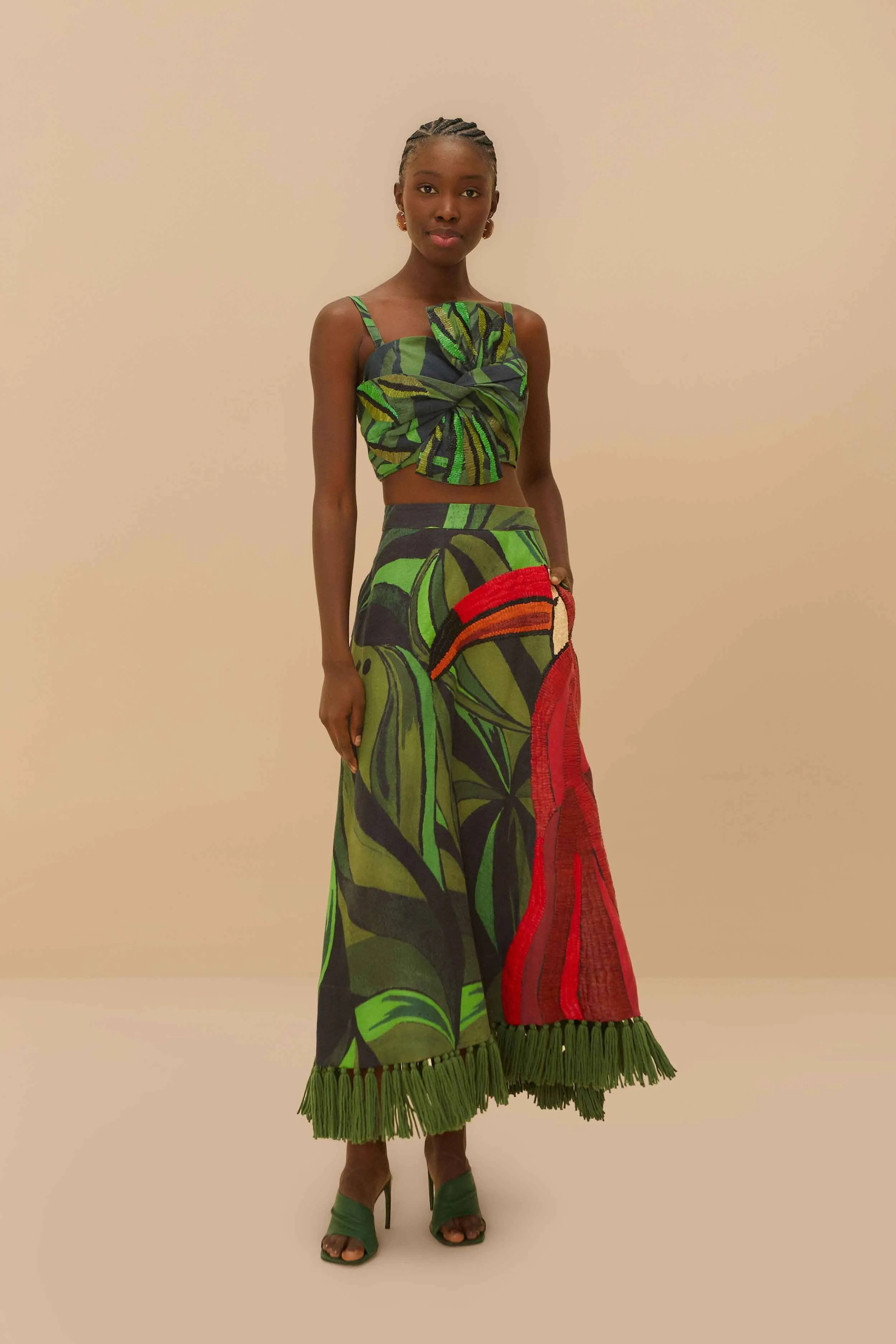 Black Coconut Tree Flow Crop Top sold by FARM Rio product image thumbnail 2