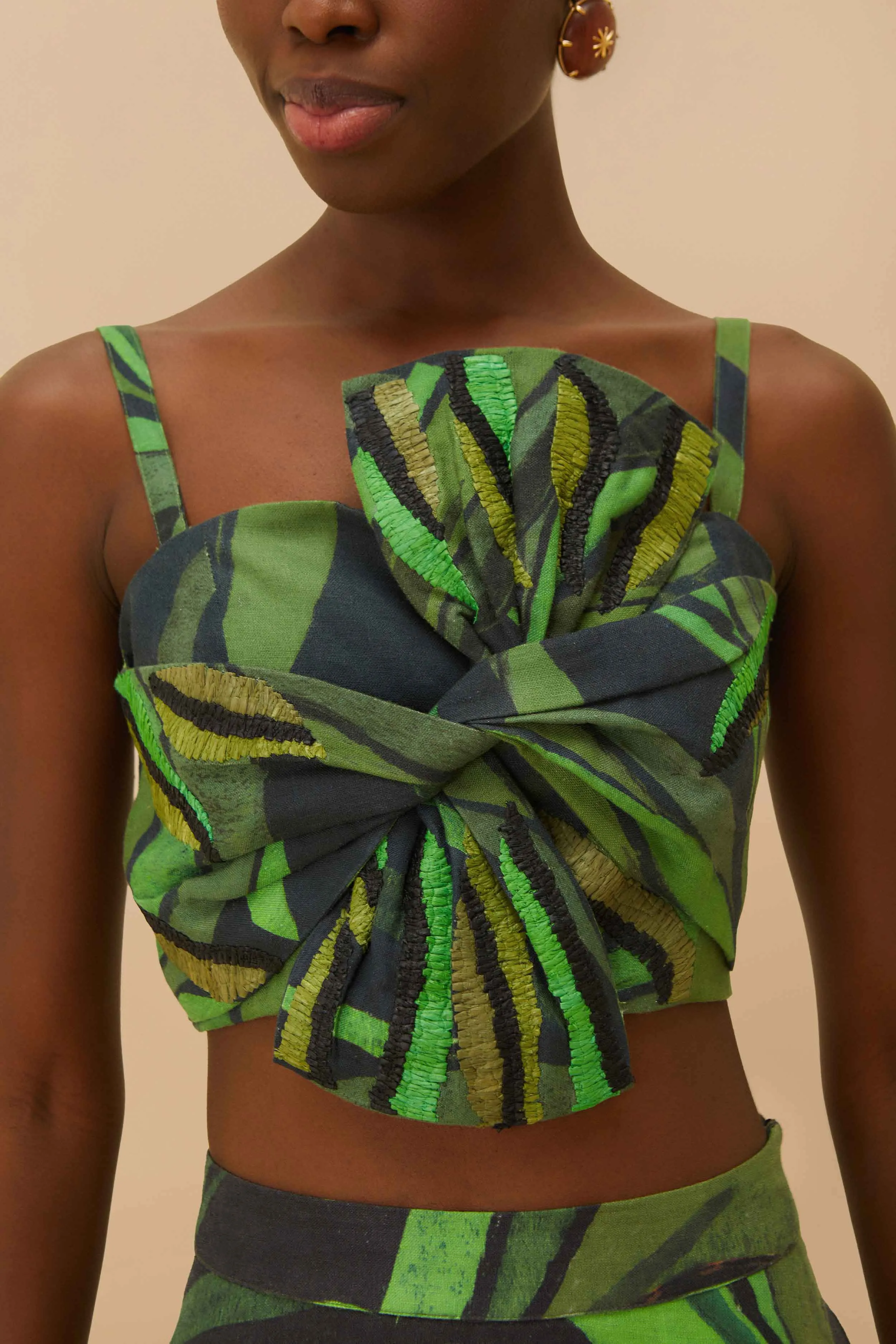 Black Coconut Tree Flow Crop Top sold by FARM Rio product image thumbnail 3