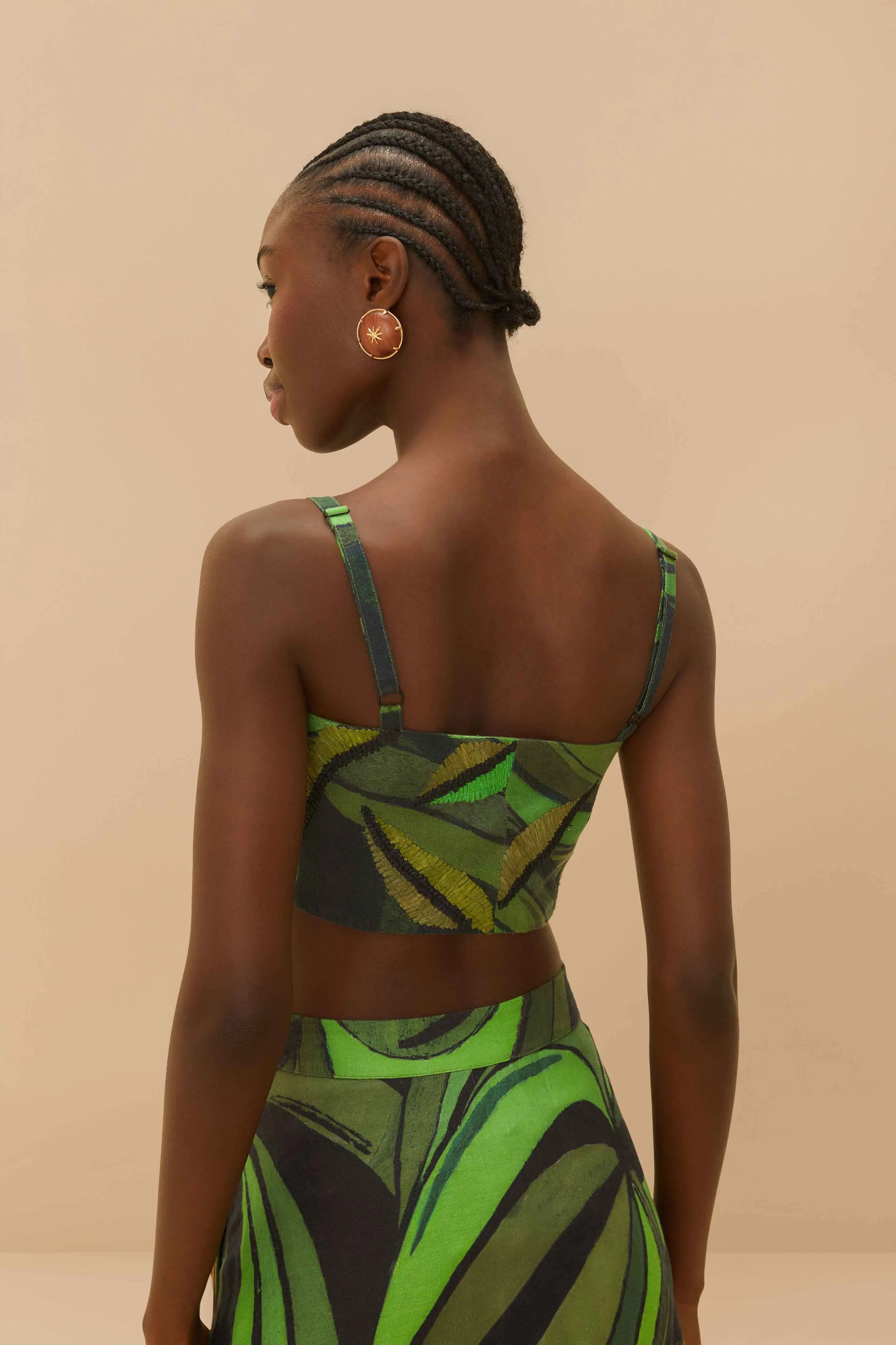 Black Coconut Tree Flow Crop Top sold by FARM Rio product image thumbnail 4