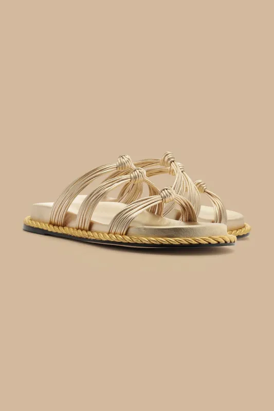 Gold Knot Slide Sandal sold by FARM Rio