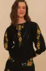Black Floral Embroidery Knit Top sold by FARM Rio