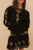 Black Floral Embroidery Knit Top sold by FARM Rio