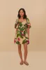 Sand Anthurium Leaves LENZING™ ECOVERO™ Euroflax™ Mini Dress sold by FARM Rio