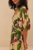 Sand Anthurium Leaves LENZING™ ECOVERO™ Euroflax™ Mini Dress sold by FARM Rio