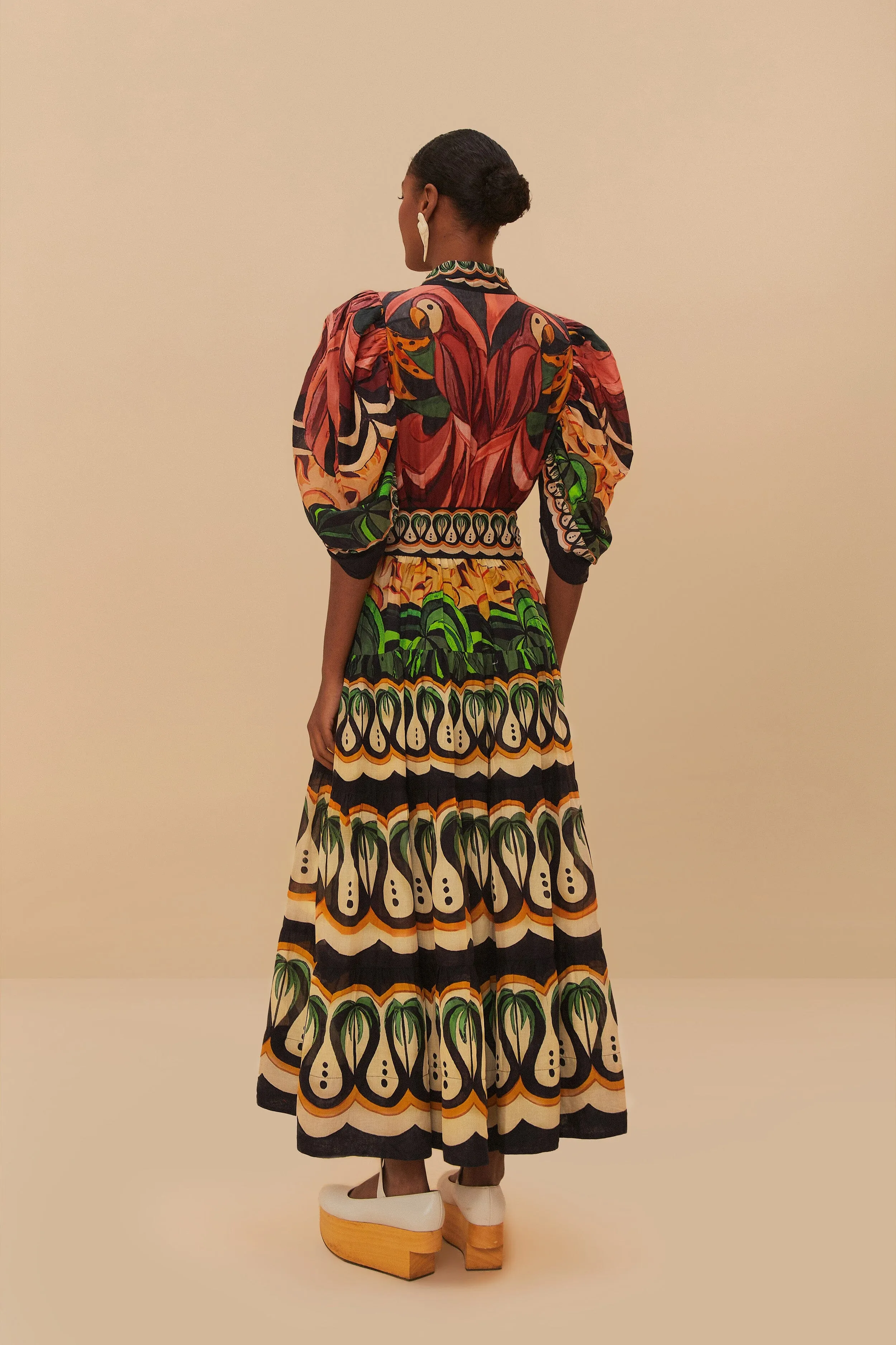 Black Coconut Tree Flow Maxi Dress sold by FARM Rio product image thumbnail 4