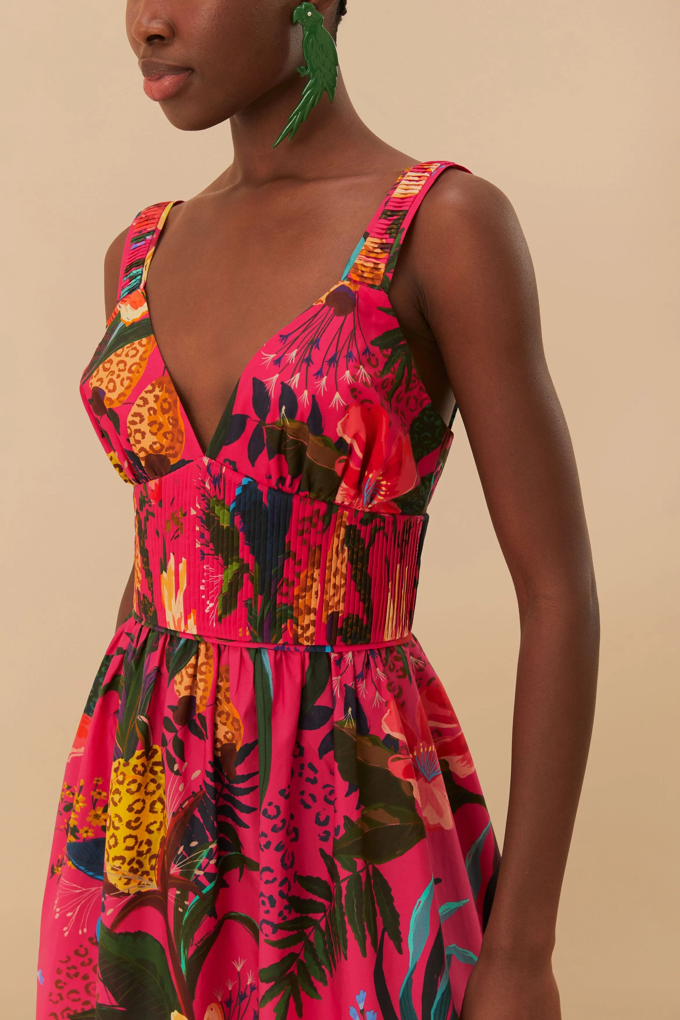 Pink Leopard Flowers Organic Cotton Midi Dress sold by FARM Rio product image thumbnail 2