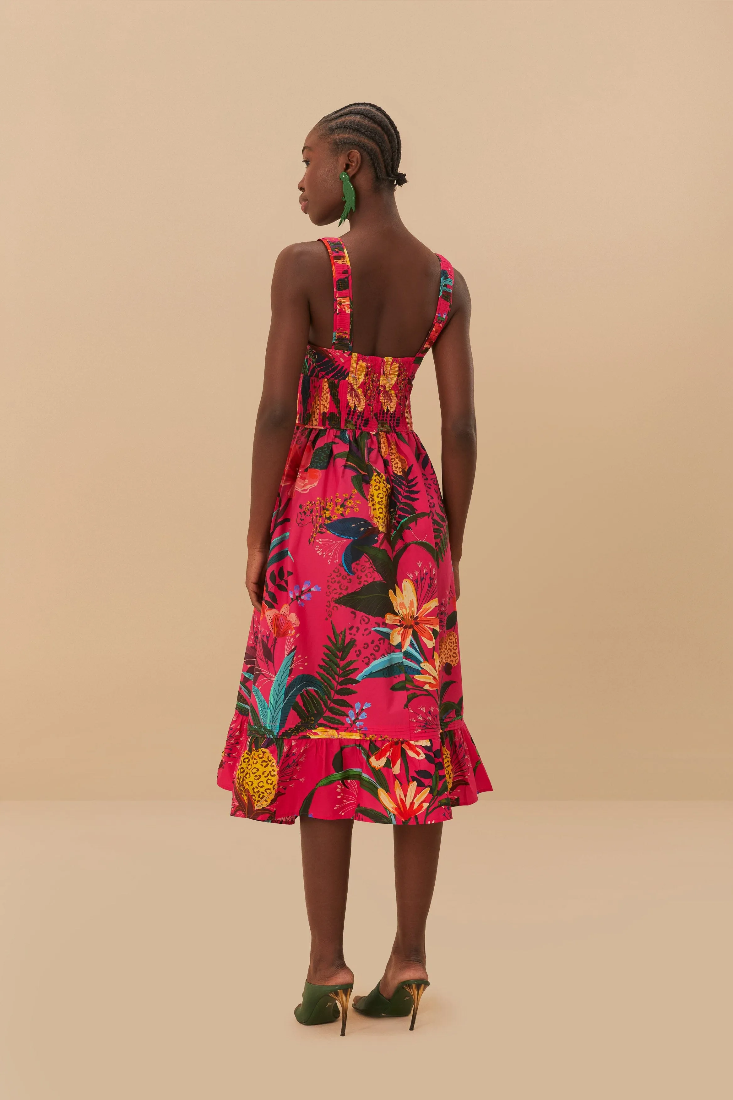 Pink Leopard Flowers Organic Cotton Midi Dress sold by FARM Rio product image thumbnail 3