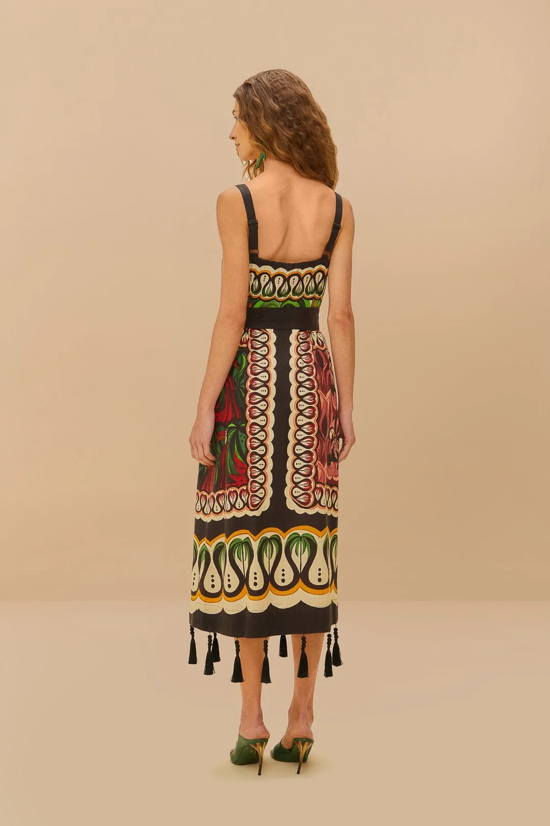 Off-White Coconut Tree Flow LENZING™ ECOVERO™ Euroflax™ Dress sold by FARM Rio product image thumbnail 4